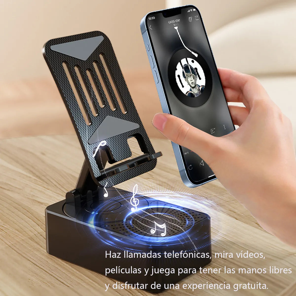 3 En 1 Bocina Bluetooth Inalámbrica Con Soporte Para Celular