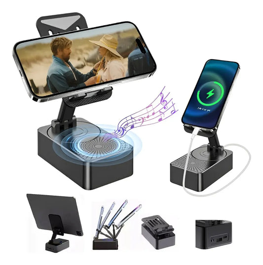 3 En 1 Bocina Bluetooth Inalámbrica Con Soporte Para Celular